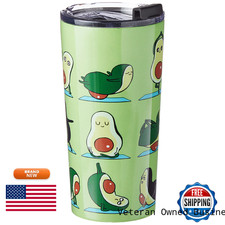 Society6 Stainless Steel 69795-Trvlmg Huebucket Avocado Yoga Travel Mug 20Oz