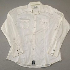 Rock 47 Wrangler Beige Pearl Snap Shirt Men's X Large Long Sleeve Western