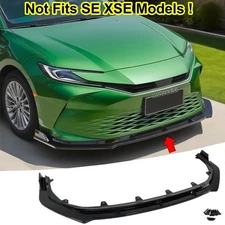 For 2025 2026 Toyota Camry LE XLE Sedan 4Door Gloss Black Front Lip Splitter Kit