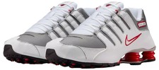 Nike Shox NZ Running Shoes White / Red / Silver Sz 10.5 378341 104