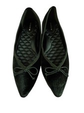 Birdies The Goldfinch Green Velvet Flats, Women's 8, EUC