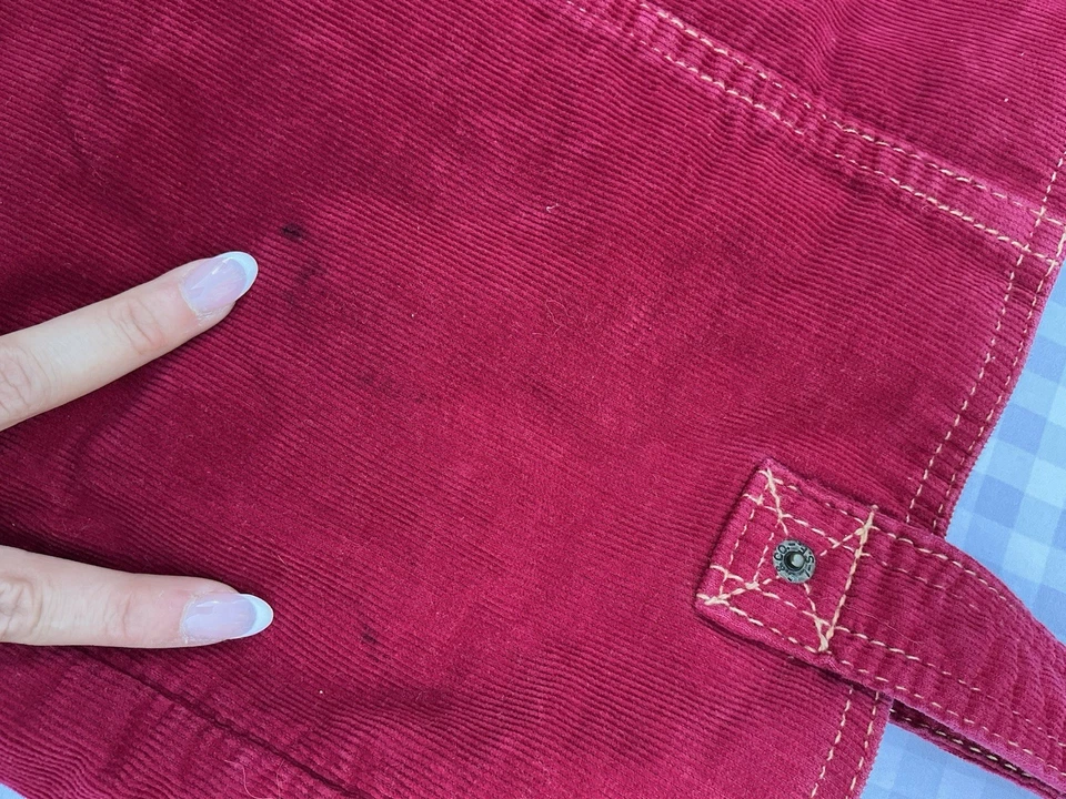 Vintage Y2K Levi’s Corduroy Red Tote Bag Shoulder Large Purse Rare - Image 4 of 4