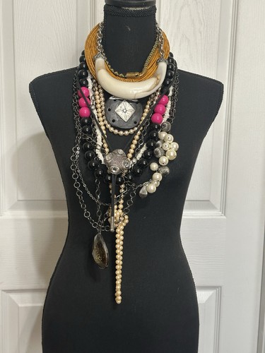 Lot of Costume Jewelry Necklaces 10 Pieces Length Variety Fashion