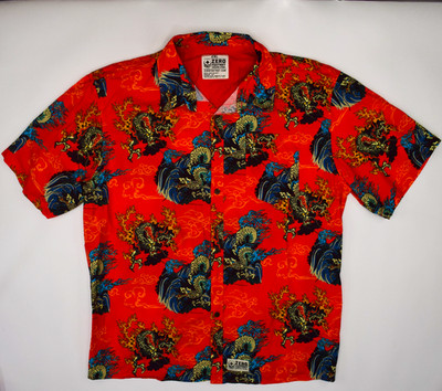 NWOT ZERO FOXTROT Dragons Button Up Surf Shirt | Men's Size 2XL
