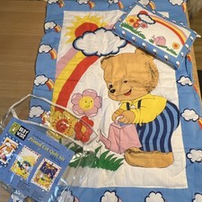 Cot Quilt Cover Set Bear Rainbow Flowers Baby Blanket Pillow Nursery Bedding