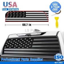 Matte Black Flag Rear Window Decal Sticker Vinyl Fit For Toyota Tundra 2022-23
