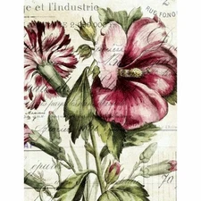 Botanical Floral #4 | A4 Mulberry Rice Paper | Paper for Decoupage