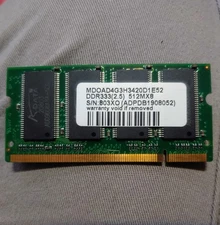 ADATA PC2700 DDR333 (2.5) SO-DIMM 512 MB Laptop Memory 