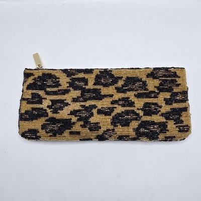 Neiman Marcus Beaded Cheetah Pattern Clutch