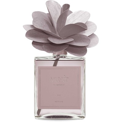 Profumatore Per Ambiente Muhà Trendy - Diffusore In Vetro Con Fiore In Legno Betulla - Essenza 60 Ml Made In Italy