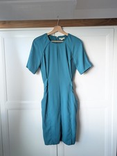 Whistles Teal Green Tailored Work Office Shift Crepe Dress Size 12