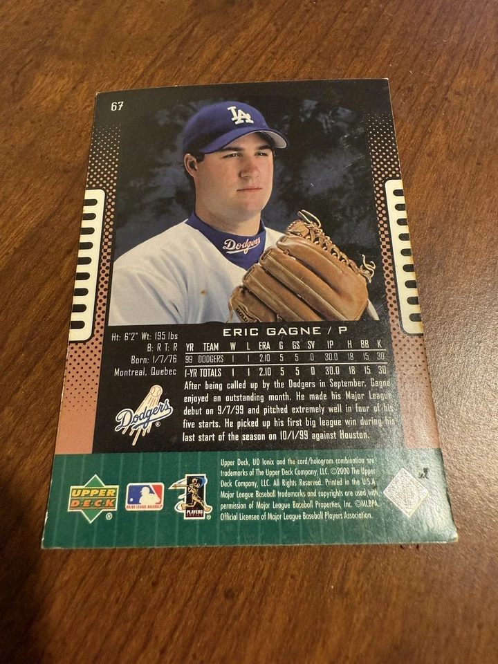 Upper Deck Ionix Futuristics Eric Gagne RC 2000 (Dodgers) #67 firmado Foto 2 de 2