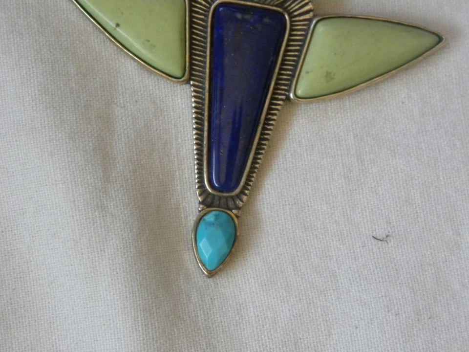 CAROLYN POLLOCK TURQUOISE STERLING SILVER PENDANT CHAIN NECKLACE - Image 4 of 4