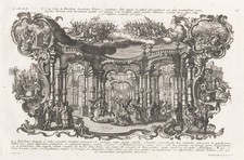 Die Bestrafung des Heliodor Bibel Bible Biblia Kupferstich Augsburg Klauber 1750