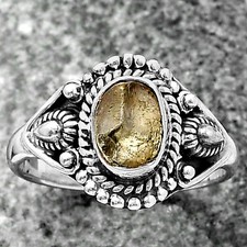 Natural Aquamarine Rough - Brazil 925 Sterling Silver Ring s.7.5 Jewelry R-1300