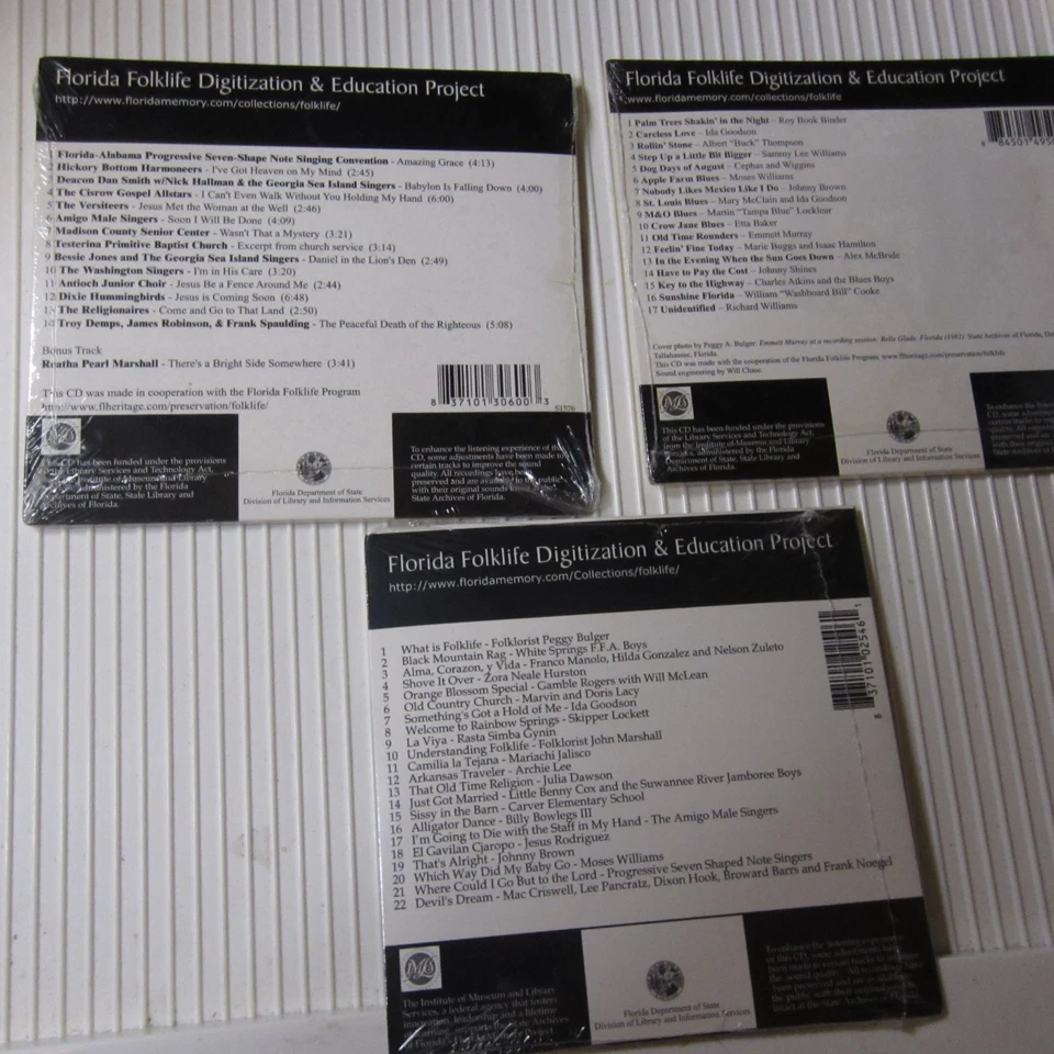 Music Florida Folklife Collection Folk Country 3 sealed CDS VERY  RARE - Image 2 of 2