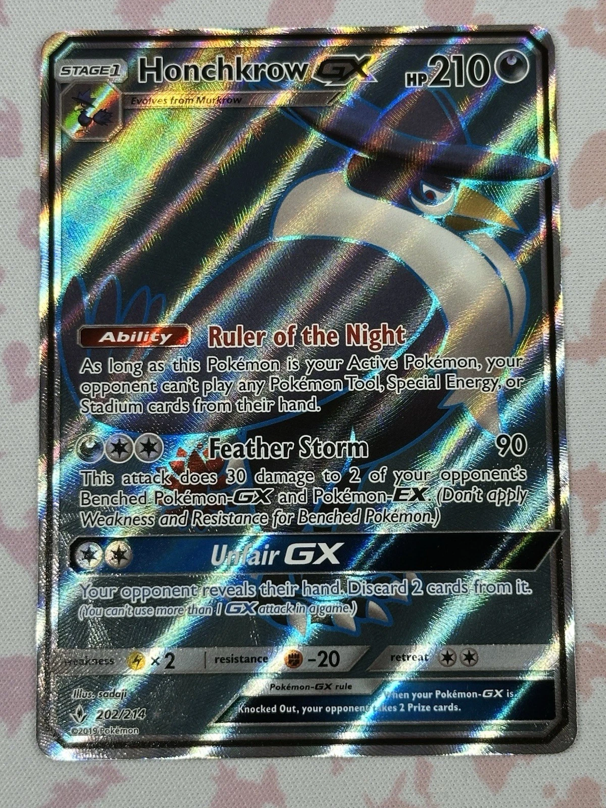 Honchkrow GX 202/214 Unbroken Bonds Ultra Rare Full Art Pokemon TCG NM/M