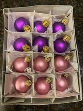 VINTAGE MERCURY GLASS CHRISTMAS BALL ORNAMENTS 1" diameter GERMANY BOX OF 12 EVC