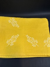 Tablecloth Colorful Floral Rectangle 52 X 68 Spring Cottage Yellow White Cotton