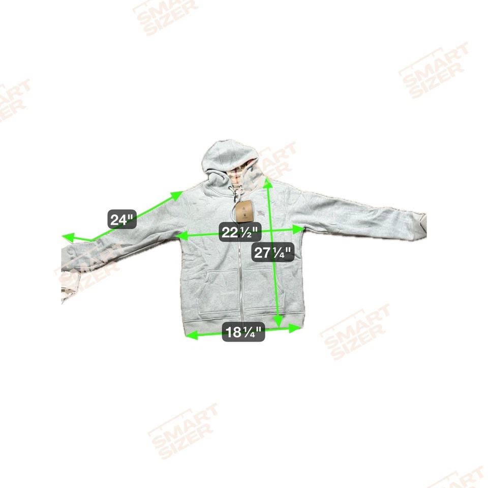 Sudadera con capucha gris con cremallera Burberry talla XXL pero se ajusta a un tamaño grande (encogido) nueva  Foto 3 de 3