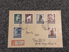 1947  Austria Registered Stamp Set Cover FDC WAR VICTIM FUND SALZBURG POSTMARK