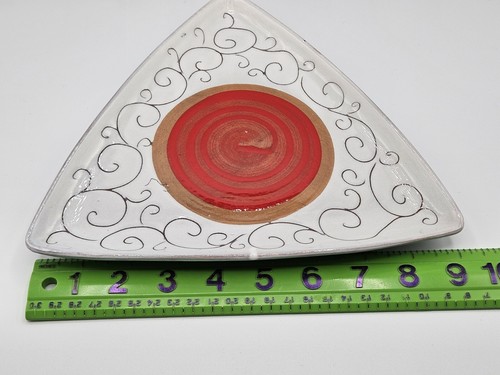 Cristina Fortini Italian Pottery Mid-century Modern Style Trinagle Platter - Picture 9 of 10