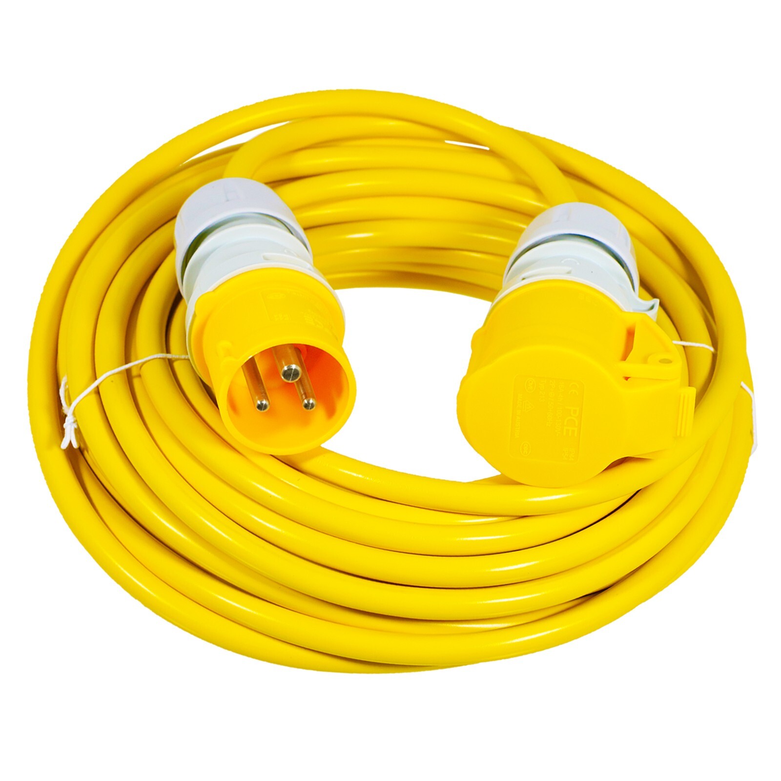 110V Extension Lead 14m 16A 1.5mm Extra Long Outdoor Site Generator Cable Yellow