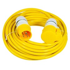 110V Extension Lead 14m 16A 1.5mm Extra Long Outdoor Site Generator Cable Yellow