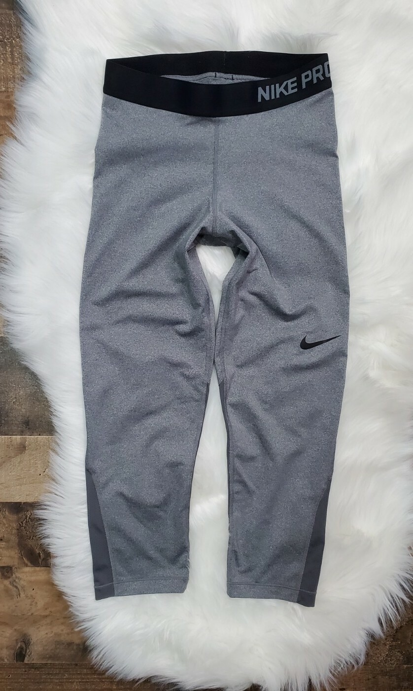 Nike Pro Gray Fitted Compression Capri Leggings W… - image 9