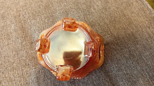 NORTHWOOD 8 SIDED IRIDESCENT AMBER BUSHEL BASKET - Picture 4 of 7