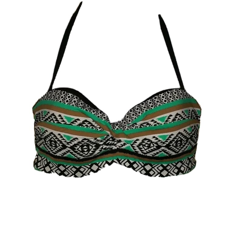 New Venus Bikini Top Green Brown Bandeau B 32C 34B 36A Swimwear