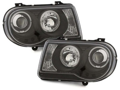 Faruri Pentru for Chrysler 300C 05-10 Angel Eyes Negru TUNING DE LPCH10EL XINO D