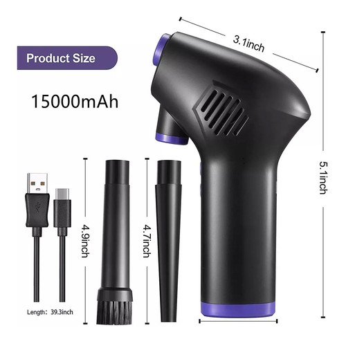 USB Compressed Air Duster Electric Blower Clearner for Keyboard Car 15000mAh NEW - 第 2/22 張圖片