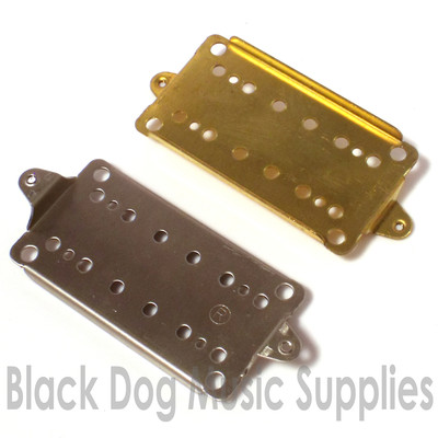 Humbucker pickup back, base plates in brass or nickel 50/52mm poles round lugs