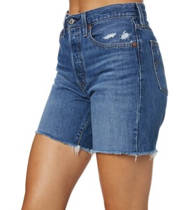 New Sz 27 Leviâs 501 Women's Blue Denim Mid Thigh Jean High Rise Shorts Cotton | eBay