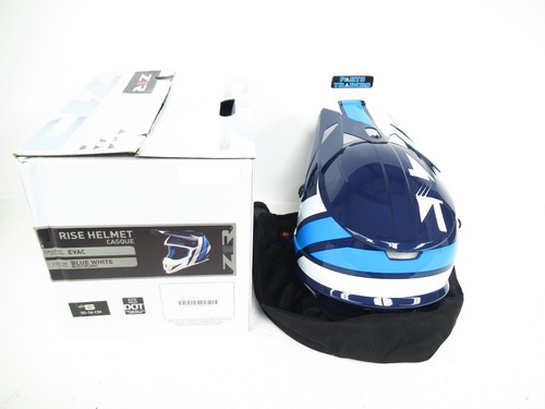 Z1R Rise Off Road/Motocross Helmet Navy Blue/White/Teal Size S - Picture 3 of 5
