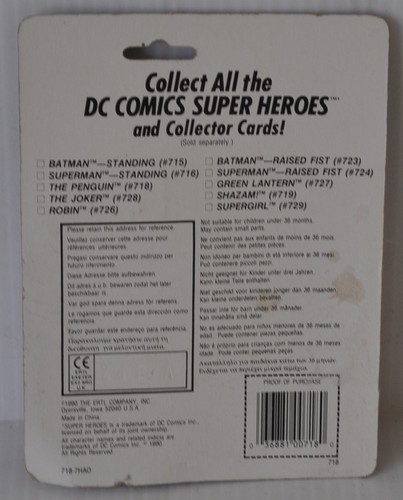 DC COMICS Super Heroes THE PENGUIN Diecast Figure ERTL 1990 sealed - Foto 3 di 3