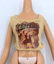 BRATZ DOLL LOT MGA CLOTHING WILD WEST YASMIN TANK TOP SHIRT BROWN