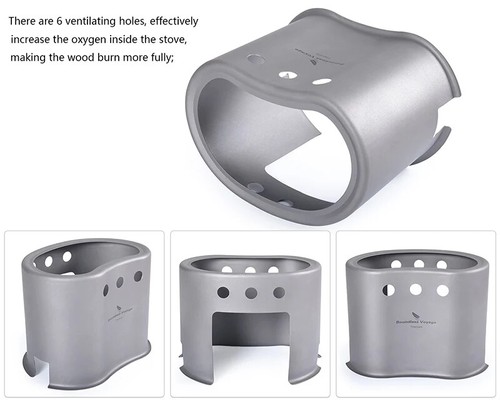 Camping Titanium Pot Wood Stove Set 2 in1 Outdoor Canteen Cup Hanging Pot Burner - Picture 13 of 18