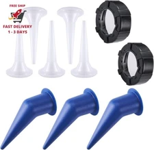 Kit de 10 boquillas para pistolas de calafateo, 2 tapas frontales de aluminio y