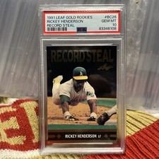 1991 Gold Leaf Rookies #BC26 Rickey Henderson A's HOF PSA 10 Low  Population