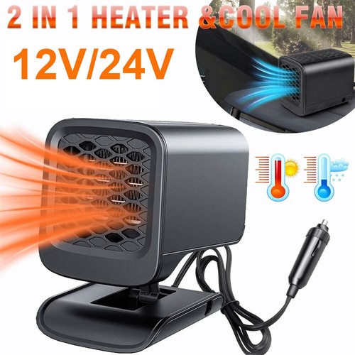 2in1 Foldable Electric Space Heater Hot Air Fan 24V for Indoor/outdoor Car Tent