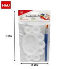 x Tavolozza Per Pittura Acrilica Olio Colori + 2 Pennelli 20965 hmj