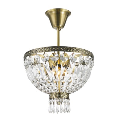 Metropolitan 3 Light Antique Bronze Crystal Semi Flush Mount