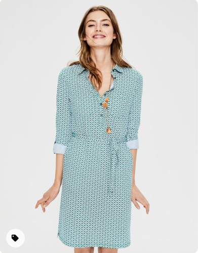 Long Jenna Jersey Shirt Dress Green 