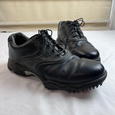 Footjoy Golf Cleats Mens 8M Black Leather Shoes Spikes 54094  display picture 3