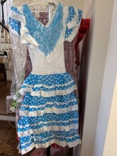 Blue and White Flamenco Dress Girls Kids NEW 
