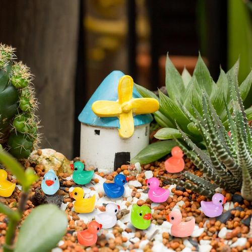 200Pcs Tiny Ducks 10 Colors Little Duck Figures Mini Resin Ducks Plastic Small - 第 7/12 張圖片