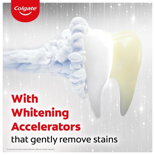 2 Colgate Visible White Toothpaste Teeth Whitening Stain Removal Minty Flavour - Picture 4 of 8