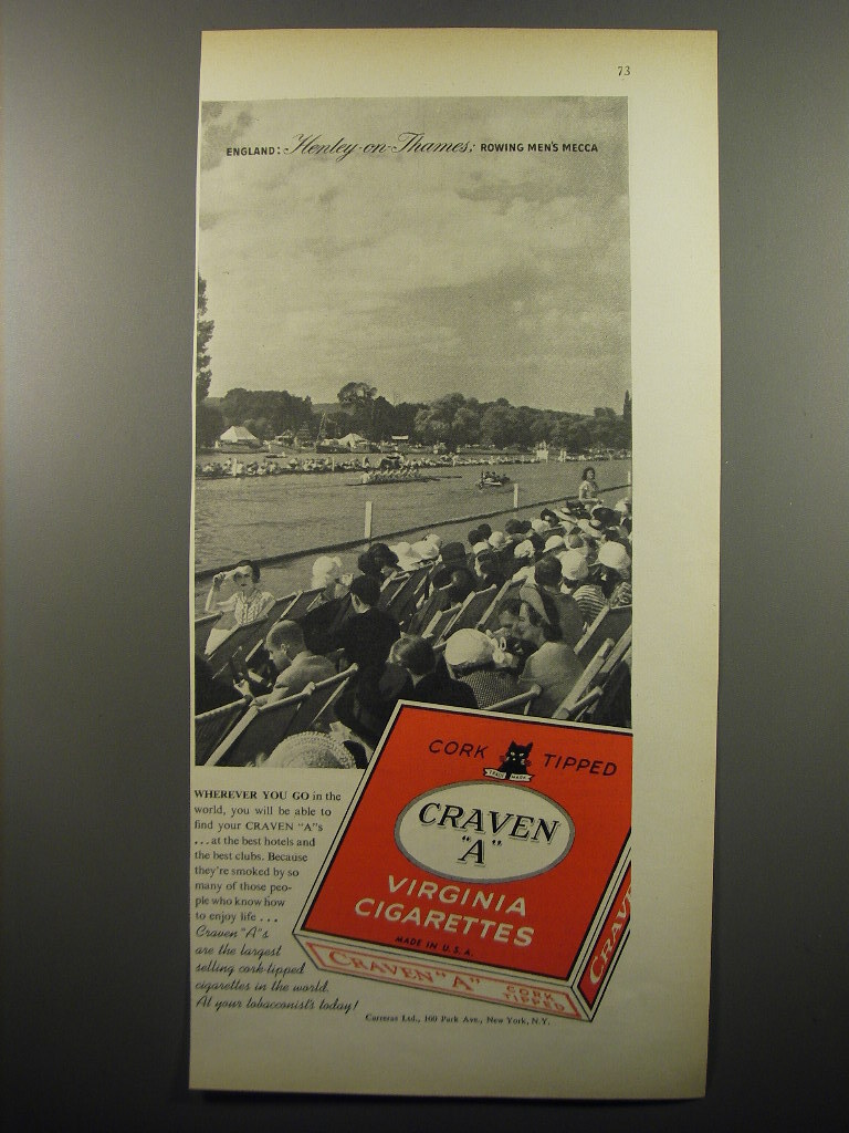 how much are cigarettes in england 1950 Craven A Cigarettes Ad